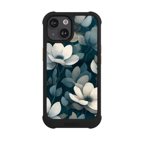 Apple iPhone 15 NIVOmax Negative Flower Petrol White with AI
