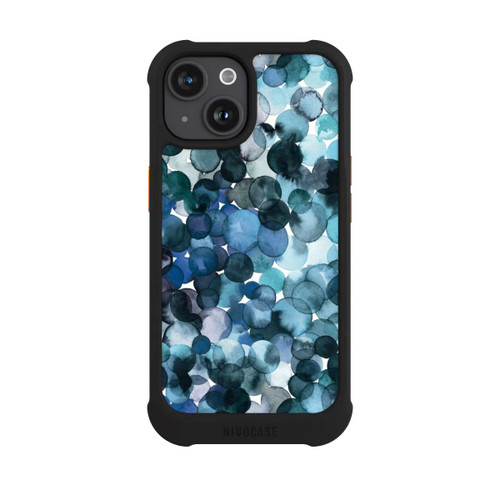 Apple iPhone 15 NIVOmax Watercolor Dots Blue Pattern