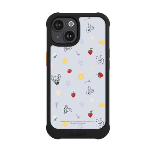 Apple iPhone 15 NIVOmax Winnie Puuh und Freunde Erdbeer Muster Blau