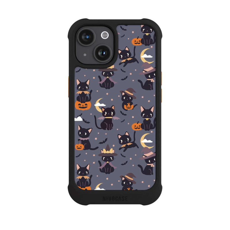 iPhone 15 NIVOmax Cute Halloween Witch Cats and Pumpkins