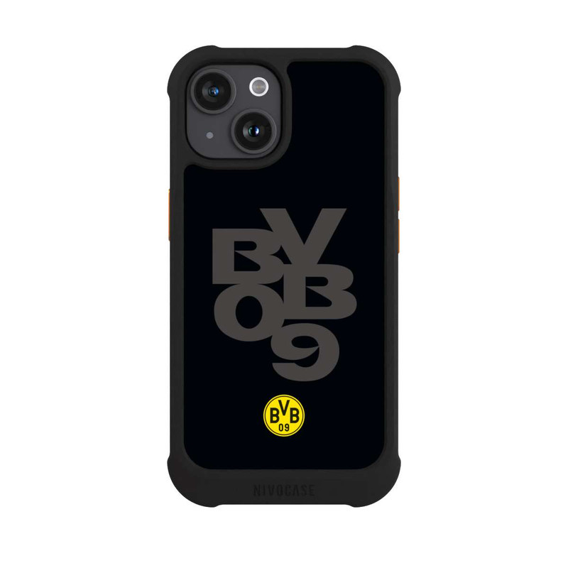 iPhone 15 NIVOmax BVB09 Grau Schwarz