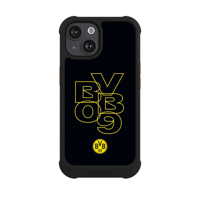iPhone 15 NIVOmax BVB09 Gelb Schwarz