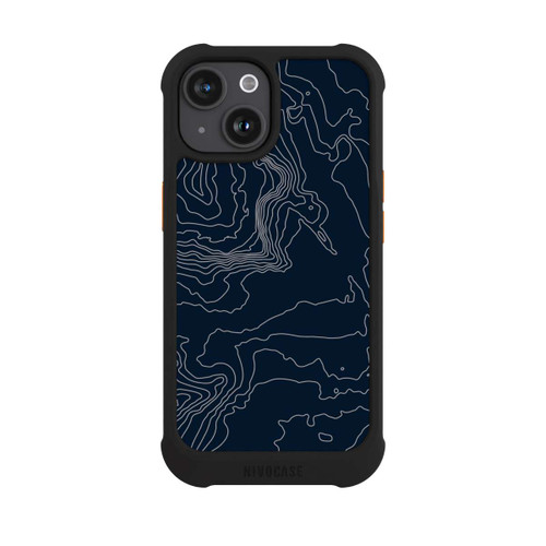 Apple iPhone 15 NIVOmax Berg Höhenlinien Dunkel