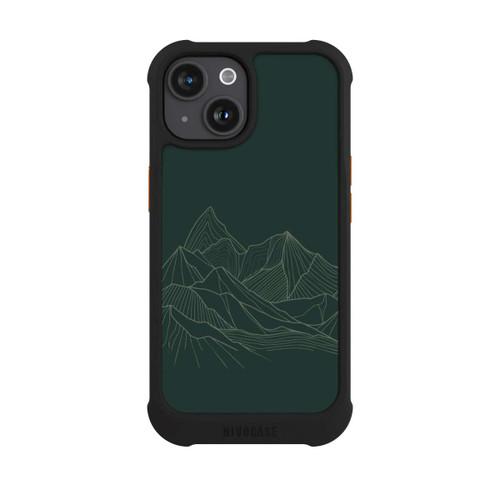 Apple iPhone 15 NIVOmax Berg Line Art Grün
