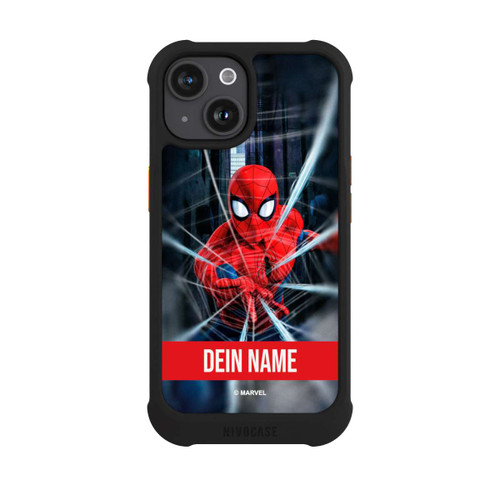 Apple iPhone 15 NIVOmax Spiderman Webs in Action personnalisable