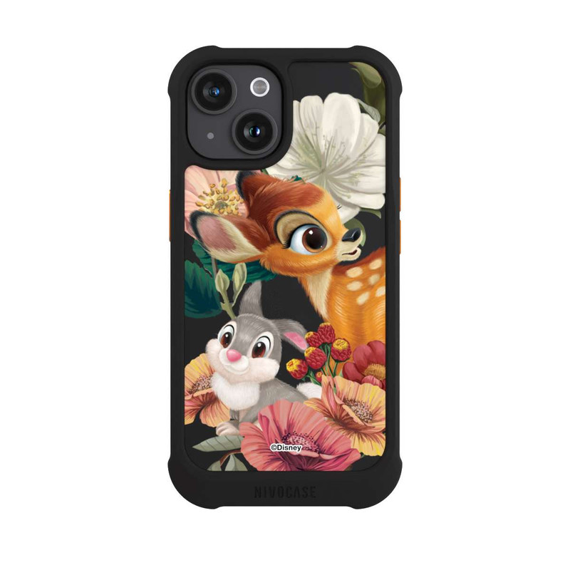 iPhone 15 NIVOmax Bambi und Klopfer Blumen Transparent