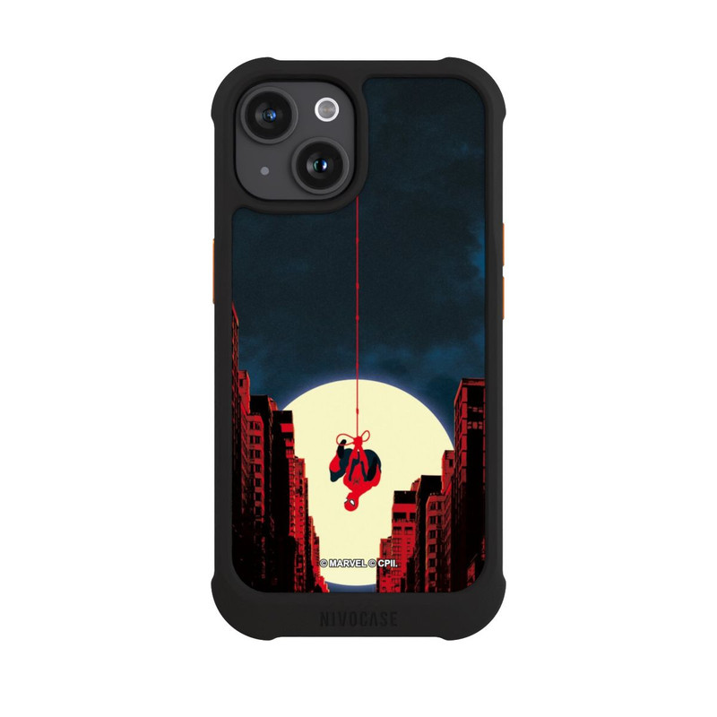 iPhone 15 NIVOmax Spider-Man Marvel between Skyscrapers