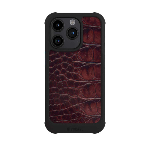 Apple iPhone 15 Pro NIVOmax Cuir de Crocodile