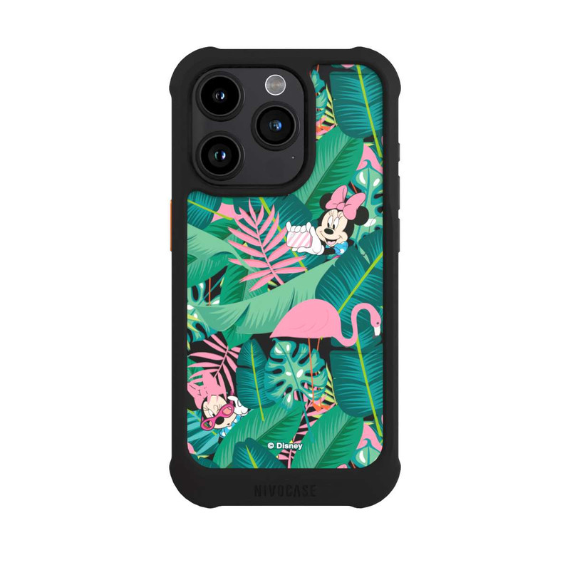 iPhone 15 Pro NIVOmax Minnie Été Feuilles de Palmier sans Fond