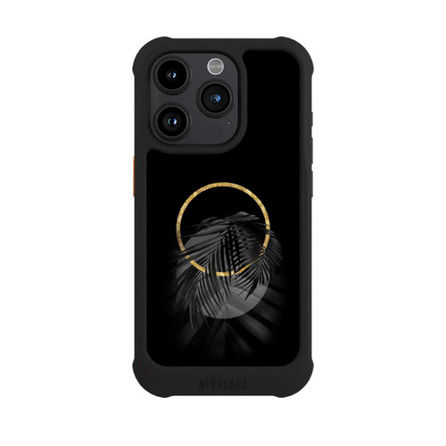 Apple iPhone 15 Pro NIVOmax tropische Blätter schwarz