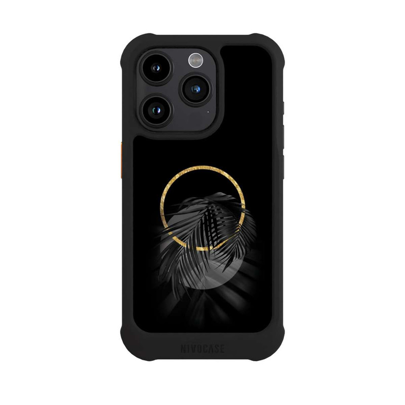iPhone 15 Pro NIVOmax Black Tropical Leaf
