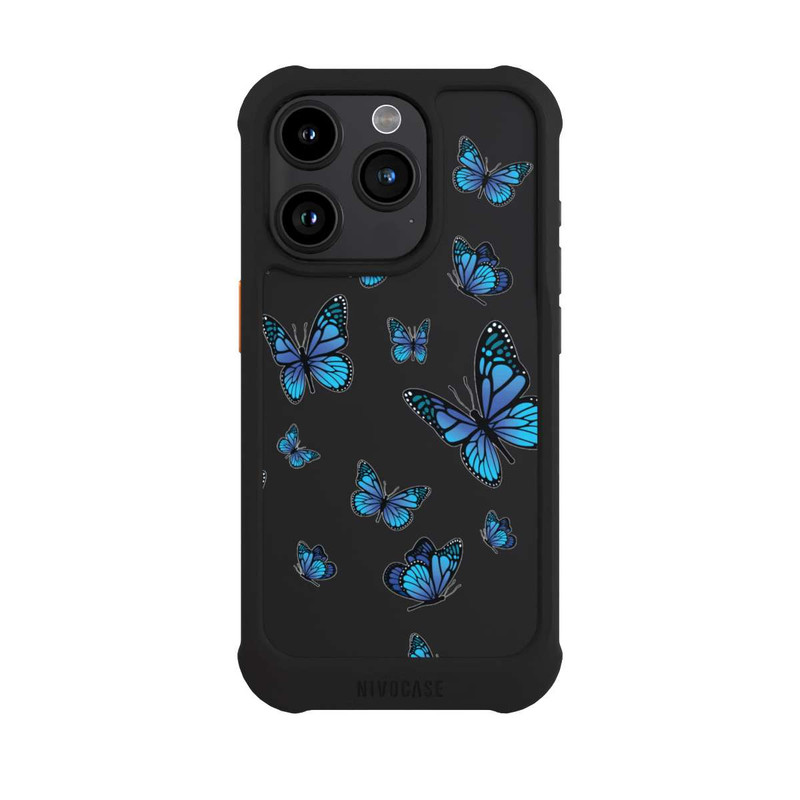 iPhone 15 Pro NIVOmax Motif papillon transparent
