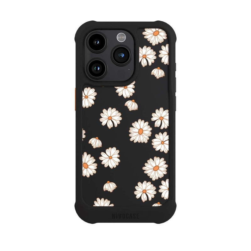 iPhone 15 Pro NIVOmax Flowerpower Tapete Weiss