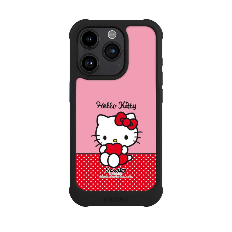 iPhone 15 Pro NIVOmax Hello Kitty sitzend mit Herz