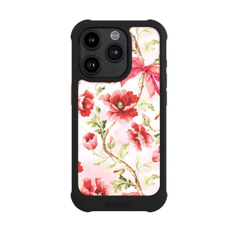 iPhone 15 Pro NIVOmax Motif Coquelicots Rose