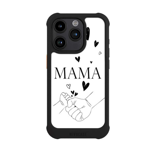 Apple iPhone 15 Pro NIVOmax Muttertag Line Art Hände Schwarz Weiß
