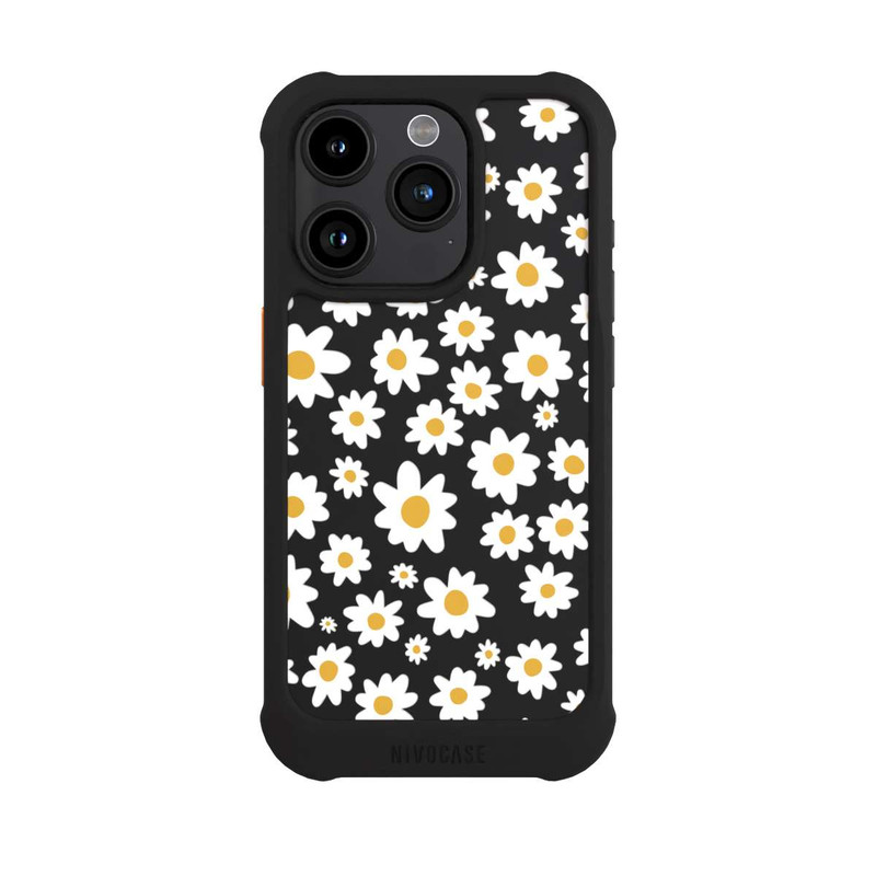 iPhone 15 Pro NIVOmax Daisy Flower Seamless Pattern Transparent