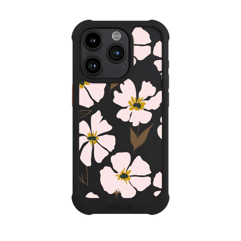 iPhone 15 Pro NIVOmax Simple Pastell Flowers Rose Transparent