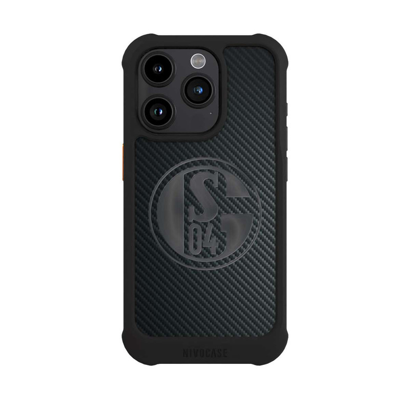 iPhone 15 Pro NIVOmax Schalke 04 Carbon Look