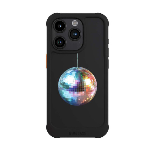 Apple iPhone 15 Pro NIVOmax Discokugel Party Blau Gold Transparent mit KI