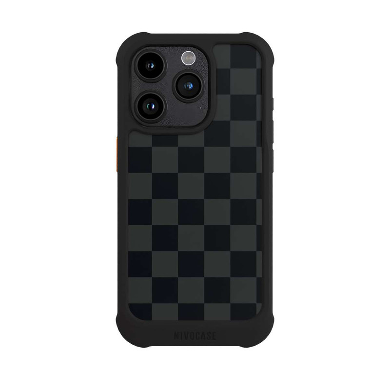 iPhone 15 Pro NIVOmax Checked Pattern Black