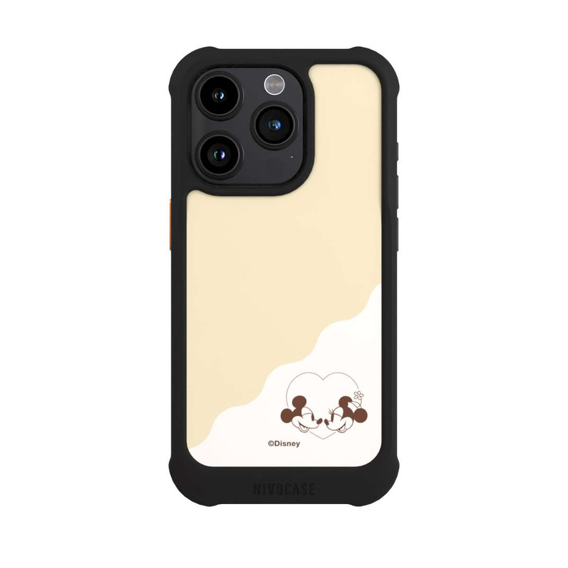iPhone 15 Pro NIVOmax Mickey and Minnie Love Heart Beige