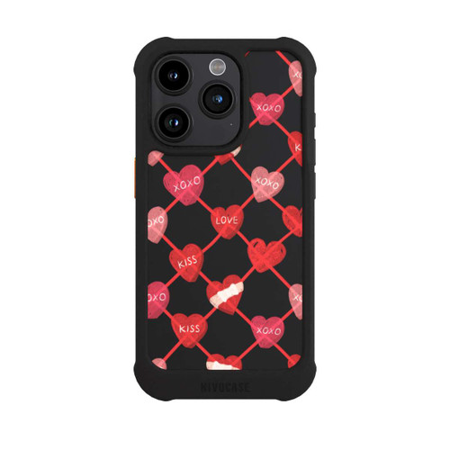 Apple iPhone 15 Pro NIVOmax Heart Pattern XOXO Red