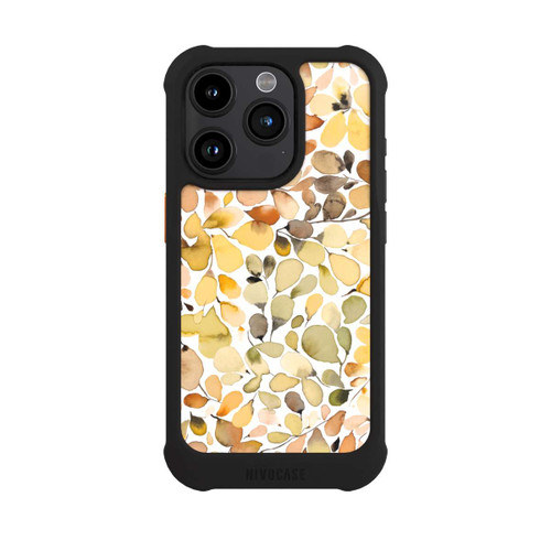 Apple iPhone 15 Pro NIVOmax Eukalyptus Aquarellblätter Braun Herbst