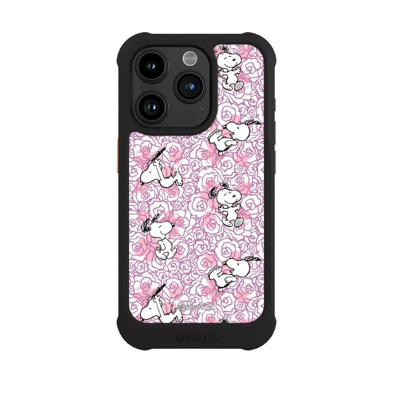 iPhone 15 Pro NIVOmax Peanuts Pink Roses Pattern