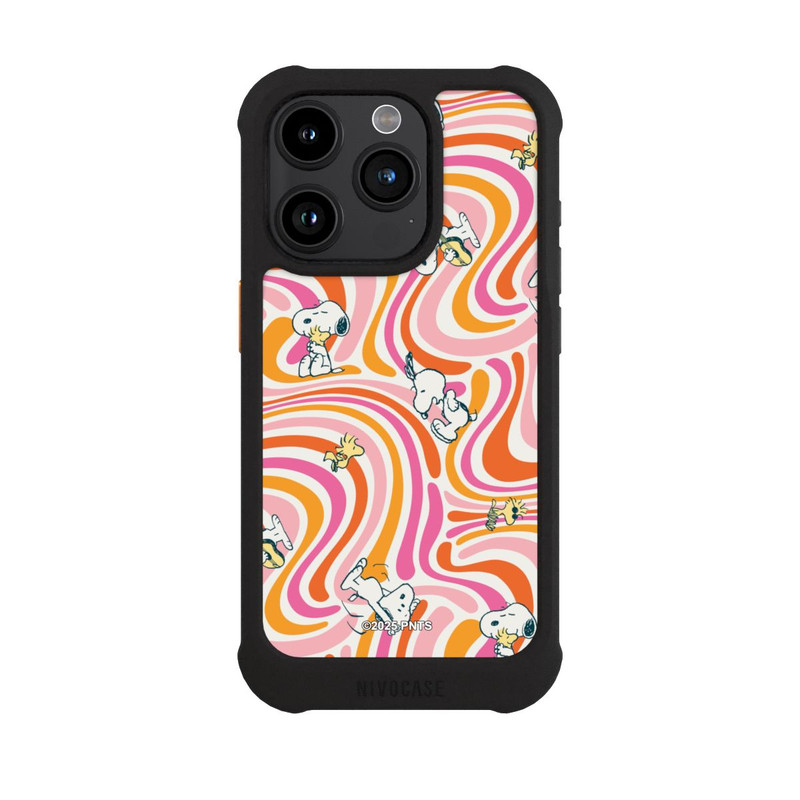 iPhone 15 Pro NIVOmax Peanuts Hippie Pattern Orange