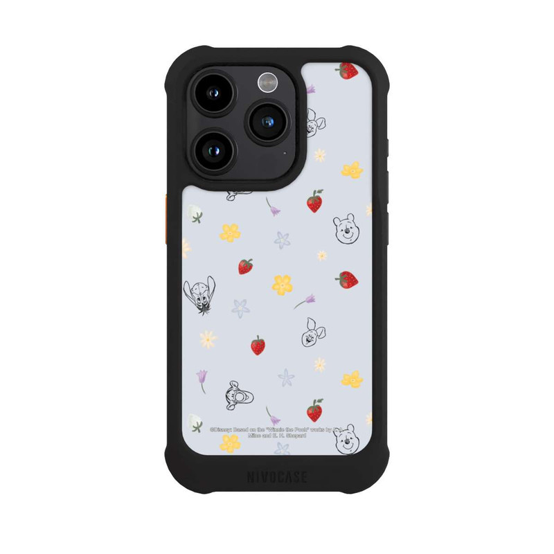 iPhone 15 Pro NIVOmax Winnie the Pooh and Friends Strawberry Pattern Blue