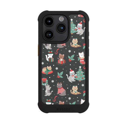 Apple iPhone 15 Pro NIVOmax Christmas Festive Cute Holiday Kittens