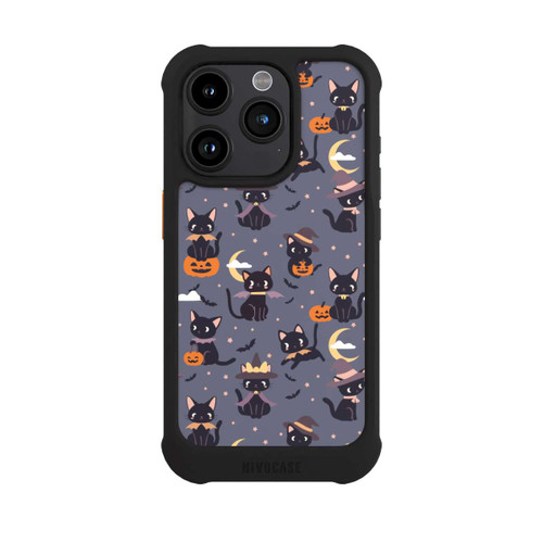 Apple iPhone 15 Pro NIVOmax Cute Halloween Witch Cats and Pumpkins