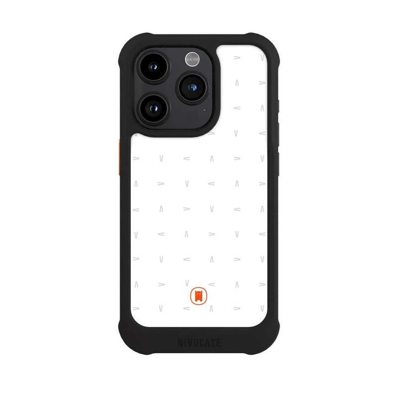 iPhone 15 Pro NIVOmax Nivocase Muster Weiss Grau