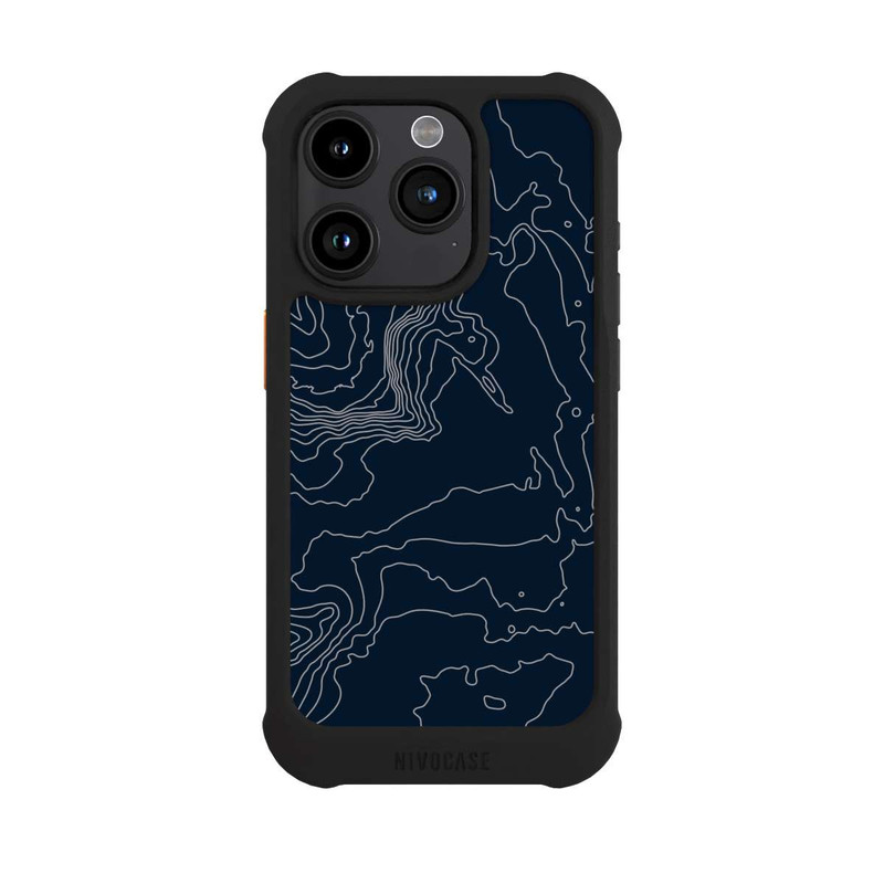 iPhone 15 Pro NIVOmax Lignes de Contour de Montagne Sombres
