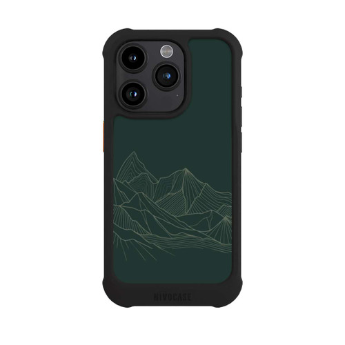 Apple iPhone 15 Pro NIVOmax Dessin Au Trait De Montagne Vert