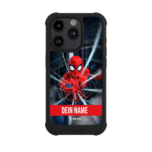 Apple iPhone 15 Pro NIVOmax Spiderman Webs in Action Personalisierbar