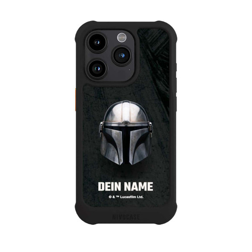 Apple iPhone 15 Pro NIVOmax Star Wars Mandalorian Black Helmet Personalisierbar