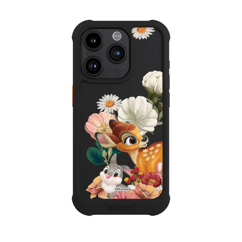 iPhone 15 Pro NIVOmax Bambi und Klopfer Blumen Transparent