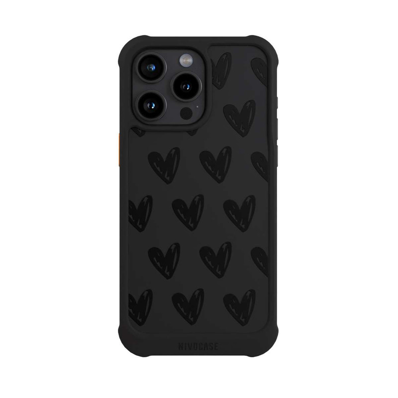 iPhone 15 Pro Max NIVOmax Coeurs noirs sans fond