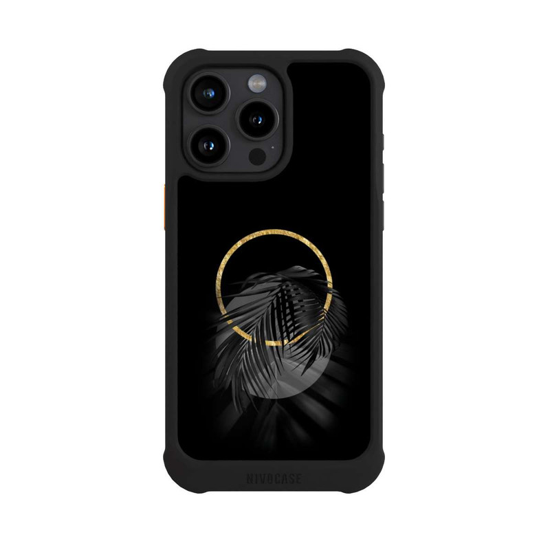 iPhone 15 Pro Max NIVOmax Black Tropical Leaf