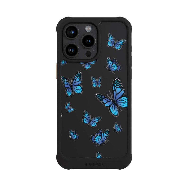 iPhone 15 Pro Max NIVOmax Motif papillon transparent
