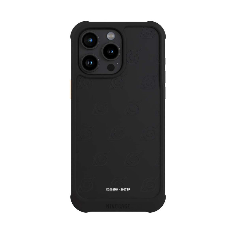 iPhone 15 Pro Max NIVOmax Black Konoha Pattern Transparant