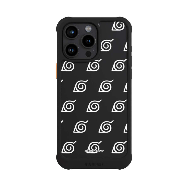 iPhone 15 Pro Max NIVOmax Weißes Konoha-Muster Transparent