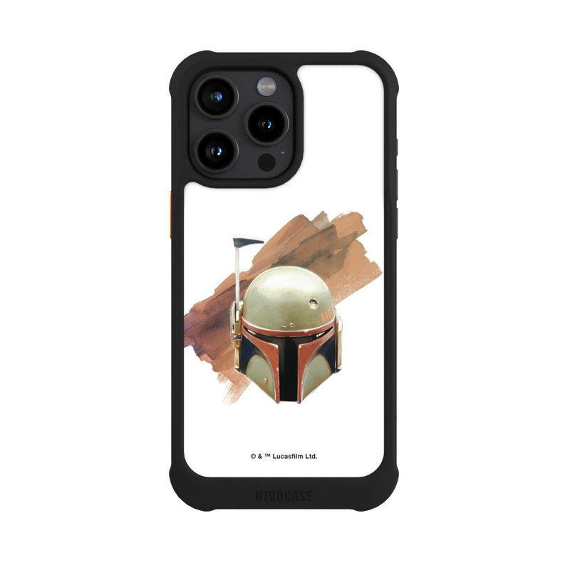 iPhone 15 Pro Max NIVOmax Casque Boba Fett Blanc