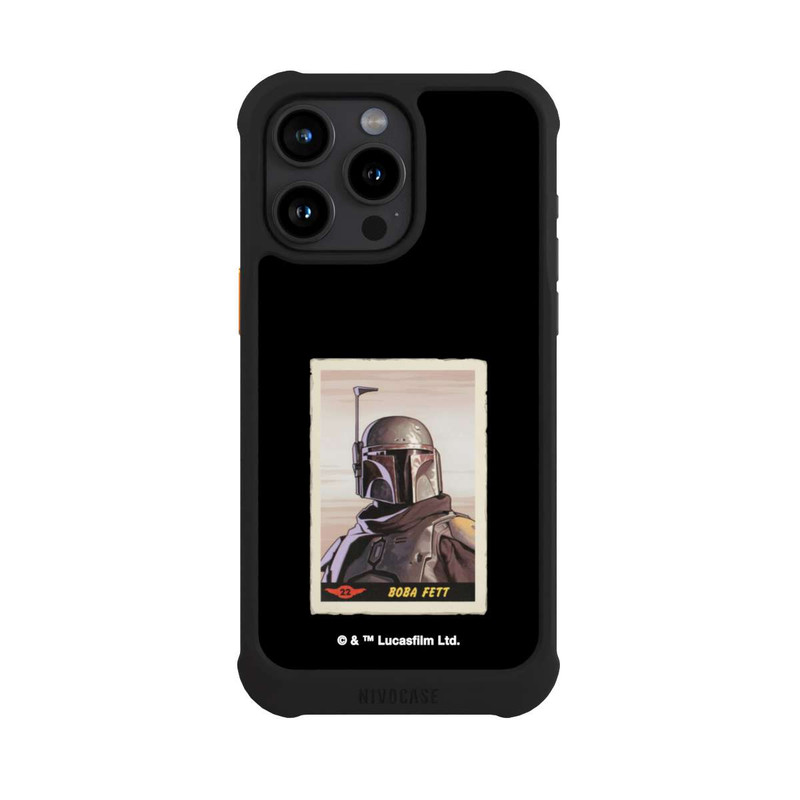iPhone 15 Pro Max NIVOmax Boba Fett Badges Schwarzer Hintergrund