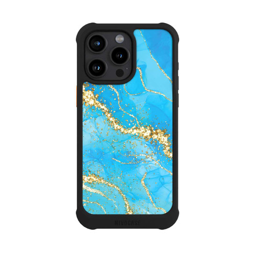 Apple iPhone 15 Pro Max NIVOmax Türkis-goldene Tapete