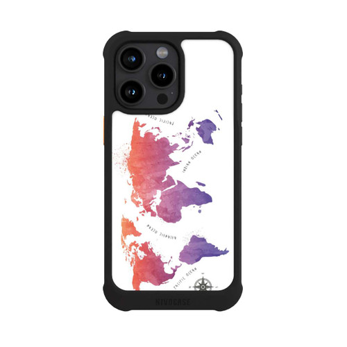 Apple iPhone 15 Pro Max NIVOmax Worldmap (Watercolor) white