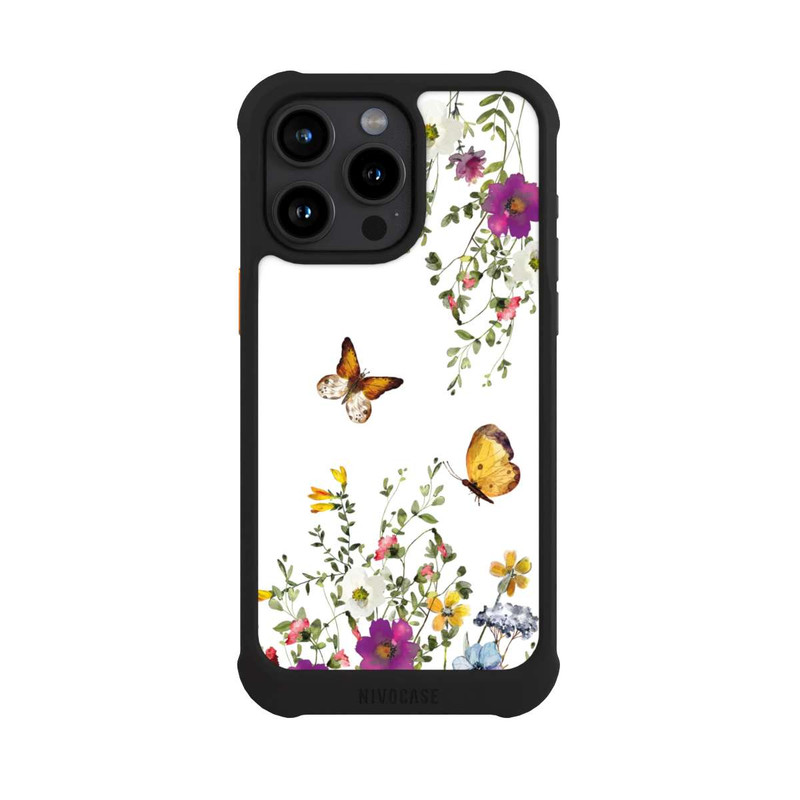 iPhone 15 Pro Max NIVOmax Butterflies And Colorful Flowers