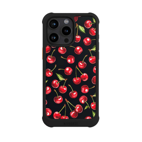 Apple iPhone 15 Pro Max NIVOmax Cherry Pattern Black with AI